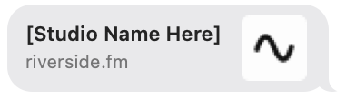 iMessage Linkvorschau mit Studio-Name und URL