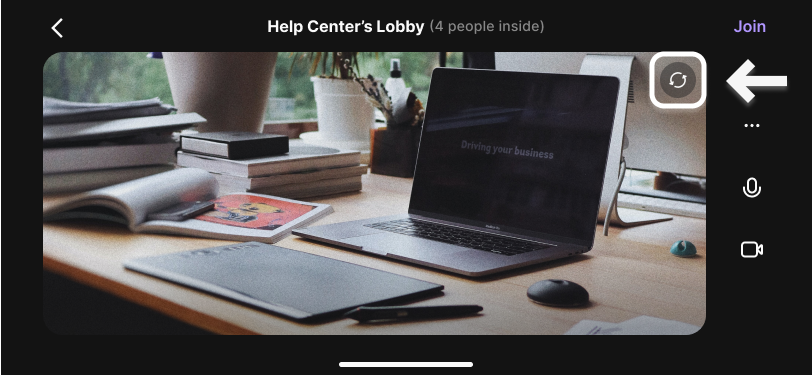 Móvil – Cambiar cámaras – Lobby